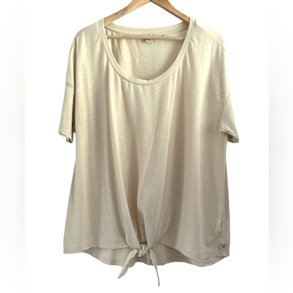 Toad & Co. Piru Tie Short-Sleeve Scoop Neck Hemp Blend Drop Shoulder Tee - Picture 1 of 9